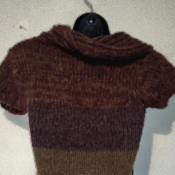 Derek Heart Brown and Purple Cowl Neck Sweater *Belt Not Included* - Picture 5 of 13